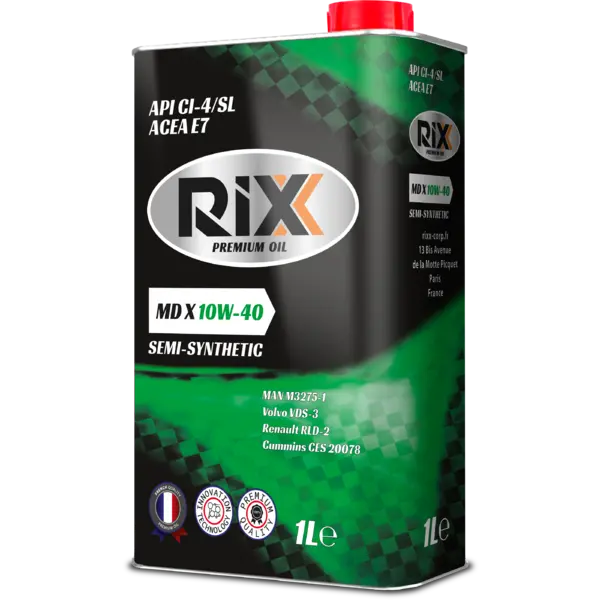 Масло моторное п/синт RIXX MD X 10W40 CI-4/SL (e1L)