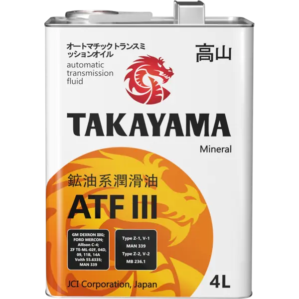 Масло трансмиссионное минер. TAKAYAMA ATF lll (e4L)