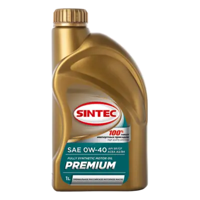 фото Масло моторное синт. SINTEC PREMIUM 0W40 API SP/CF, ACEA A3/B4 (e1L)
