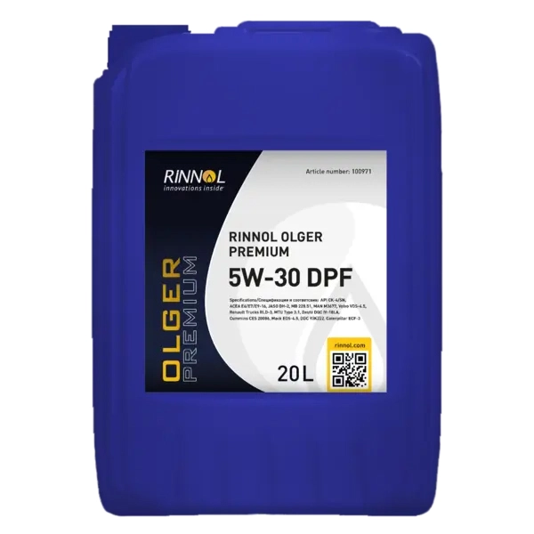 Масло моторное синт. RINNOL OLGER PREMIUM 5W-30 DPF (e20L) АКЦИЯ